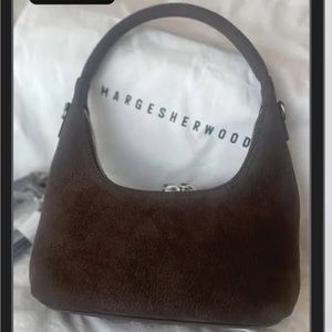 Marge Sherwood brown mini suede purse